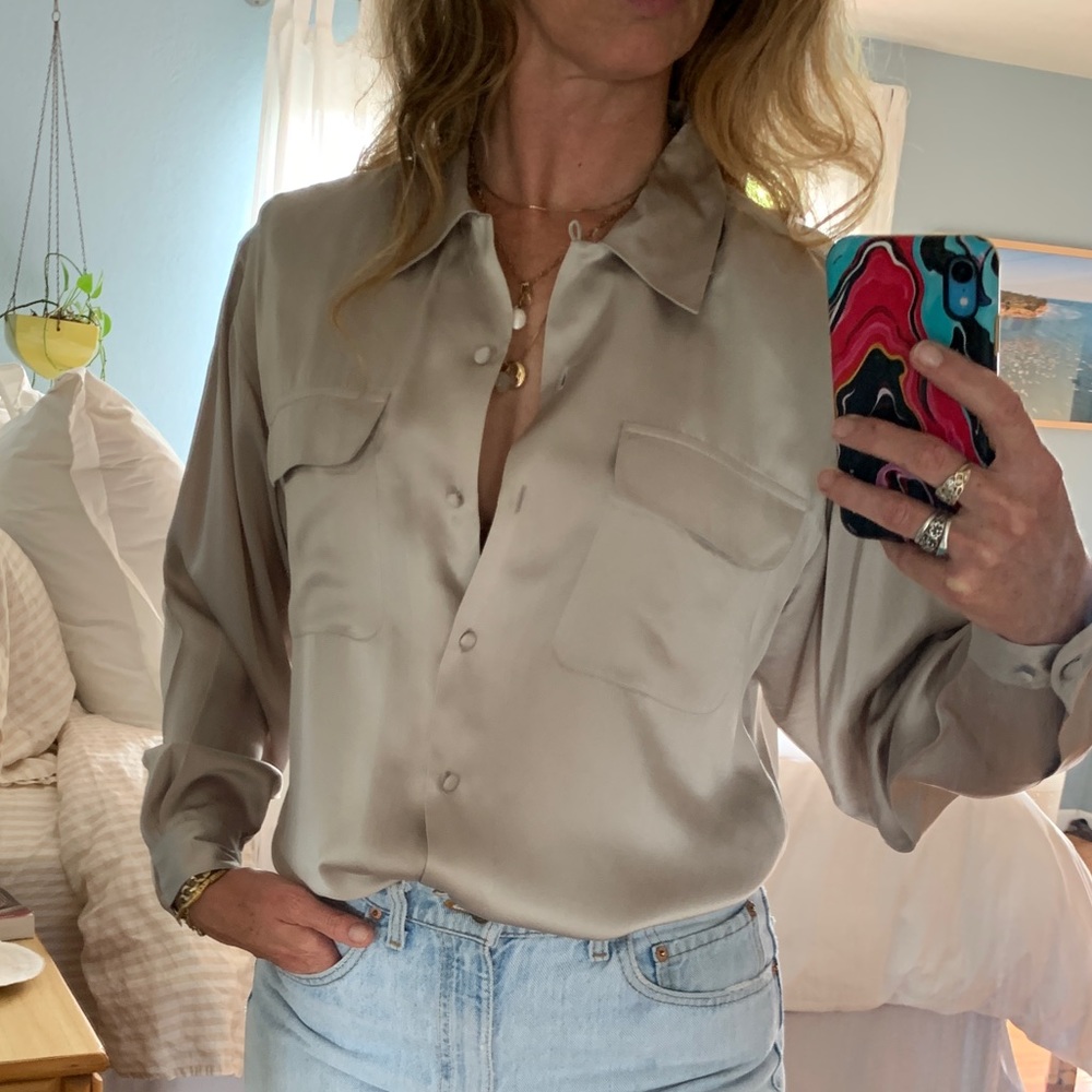Vintage Anna and Frank 100% silk beige blouse